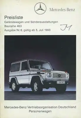 Mercedes-Benz G Preisliste 5.1993