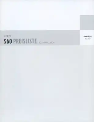 Volvo S 60 Preisliste 4.2004