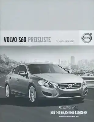 Volvo S 60 Preisliste 10.2010