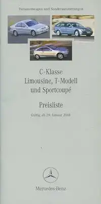 Mercedes-Benz C-Klasse Preisliste 1.2001