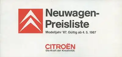 Citroen Preisliste 5.1987