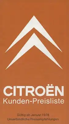 Citroen Preisliste 1.1978