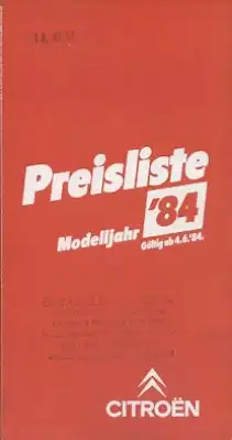 Citroen Preisliste 6.1984