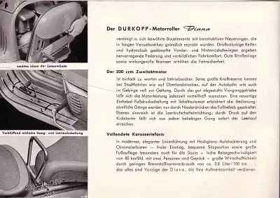 Dürkopp Diana 200 ccm Prospekt 6.1954