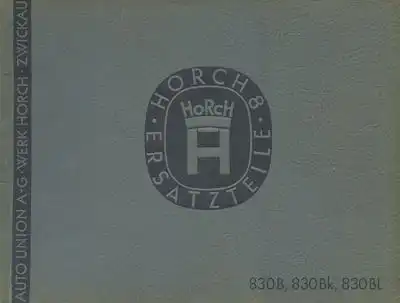 Horch 830 B, 830 Bk und 830 BL Ersatzteilliste 1934-1936