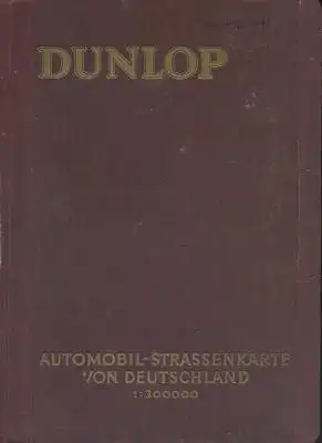 Dunlop Automobil-Straßenkarte von Deutschland ca. 1925