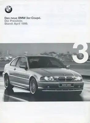 BMW 3er Coupé Preisliste 4.1999
