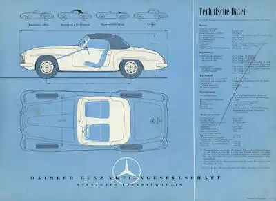 Mercedes-Benz 190 SL Prospekt ca. 1955