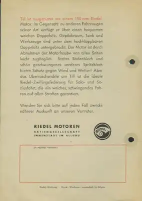 Imme Till Roller Prospekt 1950er Jahre