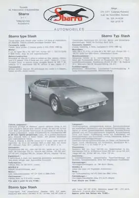 Sbarro Stash Prospekt 1970er Jahre