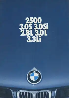 BMW 2500 / 3.0 S / 3.0 Si / 2,8 L / 3.0 L / 3,3 Li Prospekt 1976