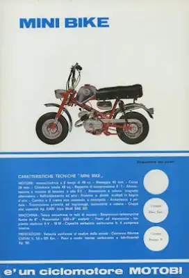 Benelli / Motobi Mini Bike Prospekt 1960er Jahre