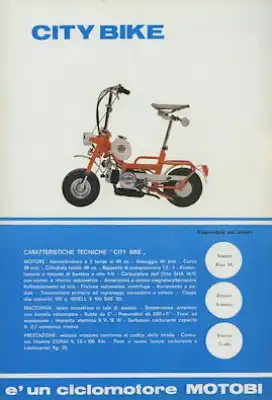 Benelli / Motobi City Bike Prospekt 1960er Jahre