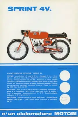 Benelli / Motobi Sprint 4 V Prospekt 1960er Jahre