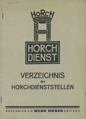 Horch Verzeichnis der Händler 3.1934
