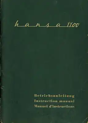 Goliath Hansa 1100 Bedienungsanleitung 10.1958