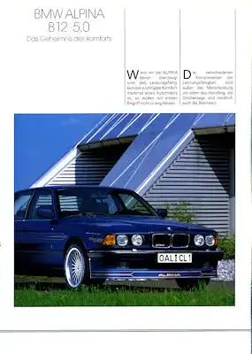 BMW Alpina B 12 5.0 Prospekt 1992