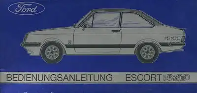 Ford Escort RS 2000 Bedienungsanleitung 3.1976