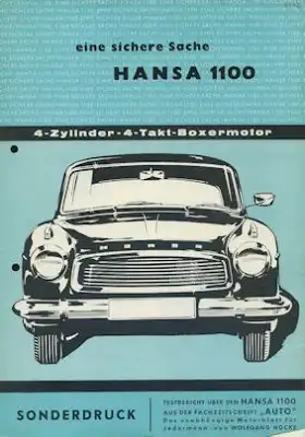 Goliath Hansa 1100 Testberichte 1957-1960