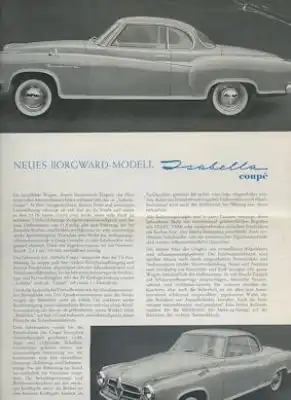 Borgward Isabella Coupé Prospekt 1957