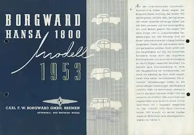 Borgward Hansa 1800 Prospekt 1953
