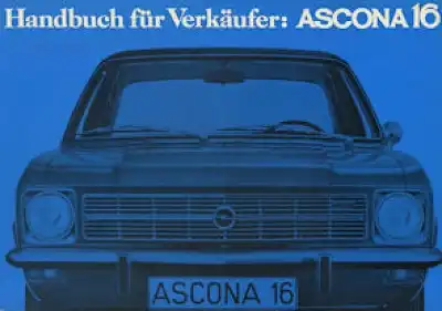 Opel Ascona Verkäufer-Handbuch 1970