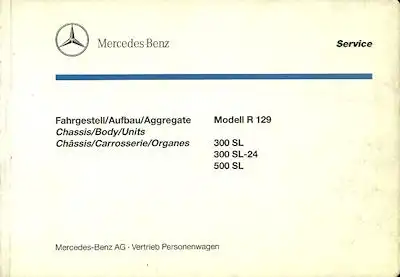 Mercedes-Benz 300SL 300-24SL 500SL Ersatzteilliste 1991