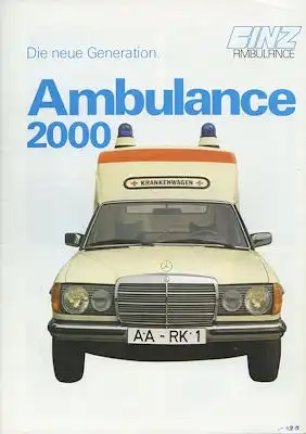Mercedes-Benz / Binz Ambulance 2000 Prospekt 1980