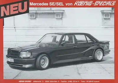 Mercedes-Benz / Koenig-Specials W 126 Prospekt 11.1985