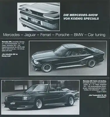 Mercedes-Benz / Koenig-Specials Programm ca. 1985