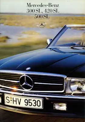 Mercedes-Benz 300 420 500 SL Prospekt 8.1985