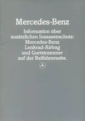 Mercedes-Benz Airbag und Gurtstraffer Prospekt 12.1982
