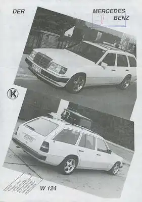 Mercedes-Benz Kunkel W 124 Prospekt 1980er Jahre