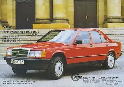 Mercedes-Benz Rial W 201 Prospekt 1980er Jahre