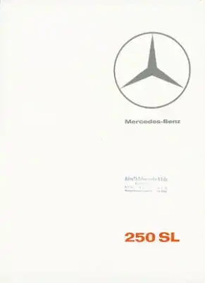 Mercedes-Benz 250 SL Prospekt 2.1967