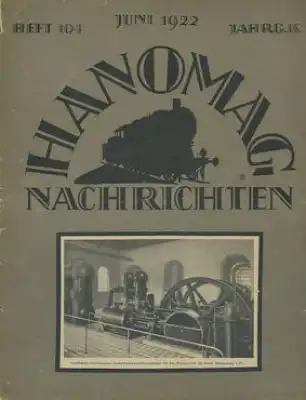 Hanomag Nachrichten Heft 104 Juni 1922