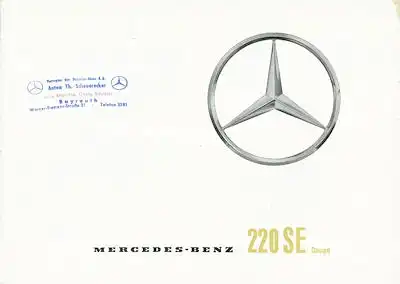 Mercedes-Benz 220 SE Coupé Prospekt 7.1961