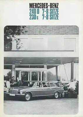 Mercedes-Benz 240 D 230.6 7-8 Sitzer Prospekt 7.1975