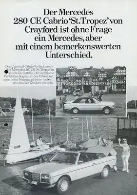 Mercedes-Benz 280 CE Cabriolet St. Tropez Prospekt 1980er Jahre