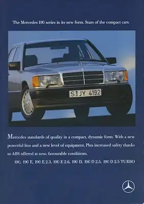 Mercedes-Benz 190 Prospekt 8.1988 e