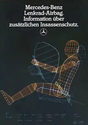 Mercedes-Benz Lenkrad Airbag Prospekt 11.1985