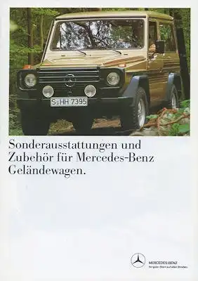 Mercedes-Benz G Modell Sonderausstattung und Zubehör Prospekt 10.1986