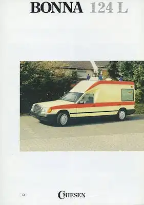Mercedes-Benz Miesen Krankentransportwagen W 124 L Prospekt 9.1985