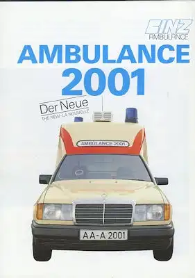 Mercedes-Benz Binz Krankentransportwagen 2001 Prospekt 9.1985