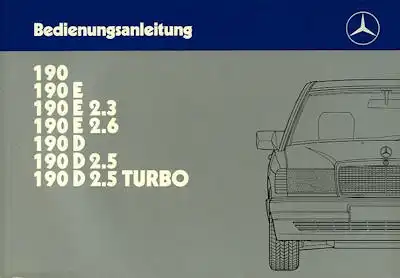 Mercedes-Benz 190-190D 2.5 Turbo Bedienungsanleitung 8.1988