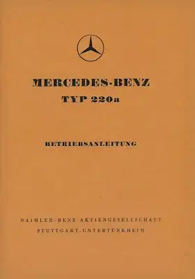 Mercedes-Benz 220a Bedienungsanleitung 8.1955