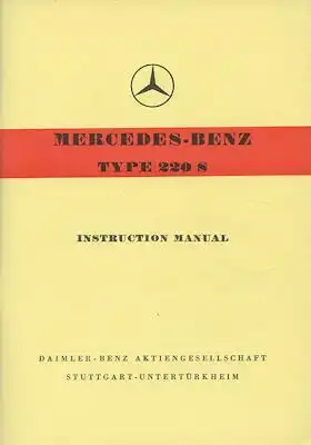 Mercedes-Benz 220 S Bedienungsanleitung 6.1956 Reprint