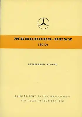 Mercedes-Benz 180 Dc Bedienungsanleitung 6.1962