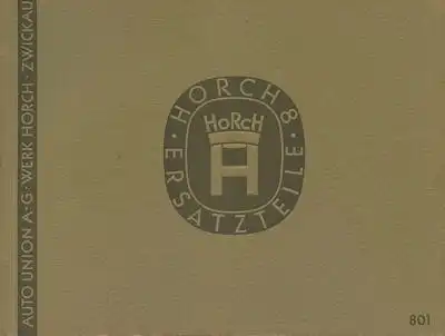 Horch Typ 801 Ersatzteilliste 1930er Jahre