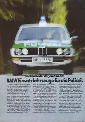 BMW 520 525 528i Polizeifahrzeuge Prospekt 1.1979